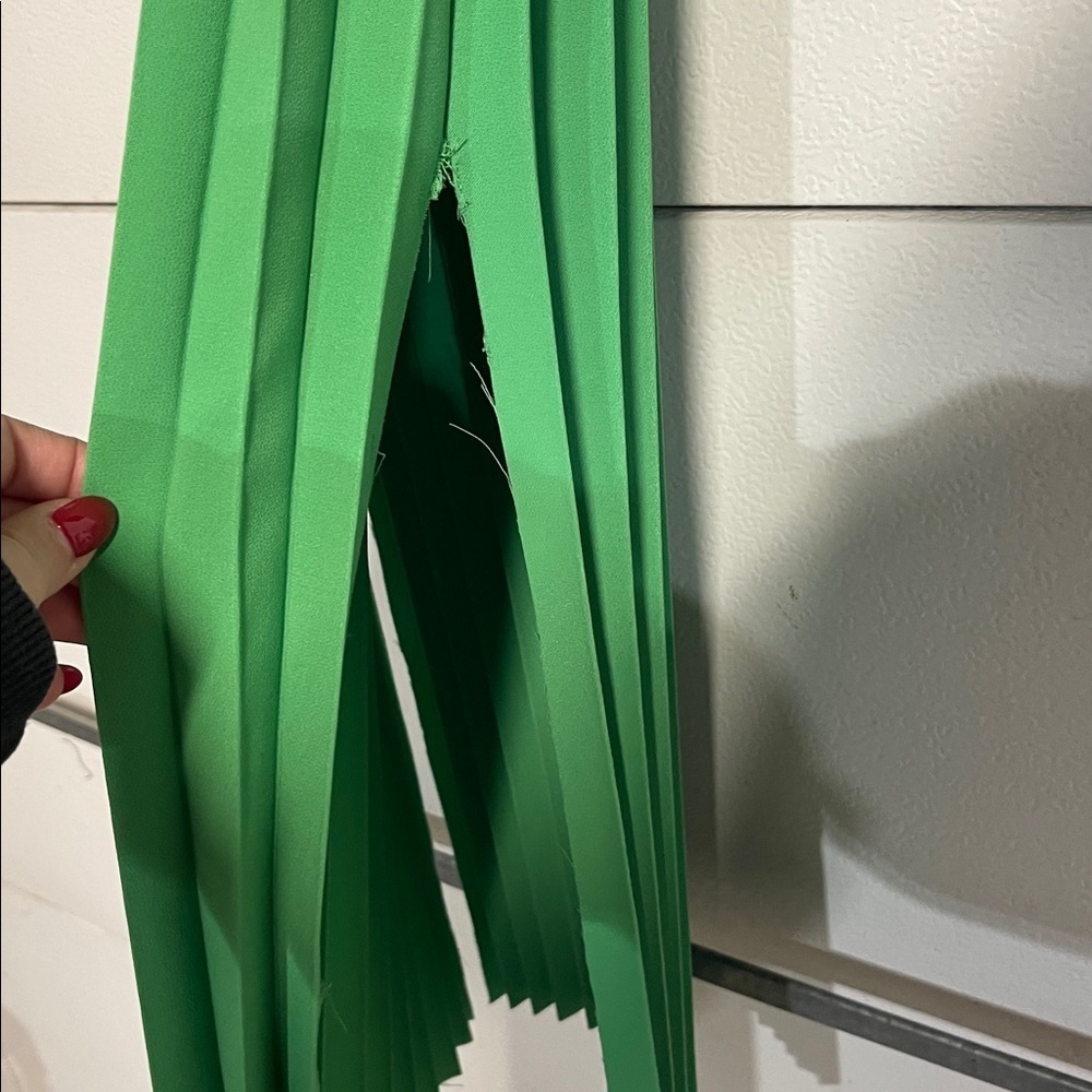 A.W.A.K.E. MODE GREEN PLEATED MIDI DRESS FR 34/ US XS - Picture 4 of 9